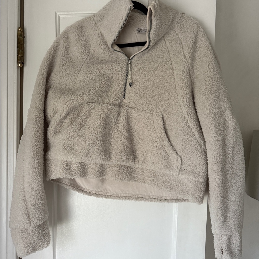 Lululemon Women's Cream Sherpa quarter-zip
